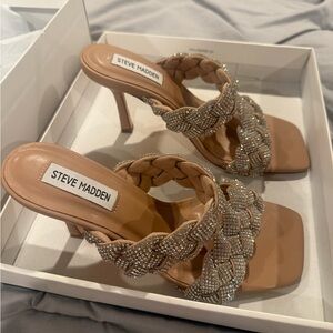 Steve Madden Beige Braided Heels